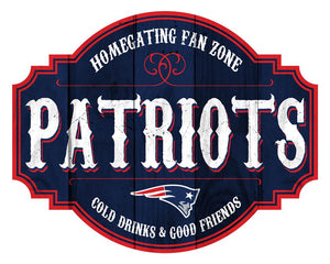 New England Patriots Homegating Wood Tavern Sign -12"