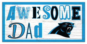 Carolina Panthers Awesome Dad Wood Sign - 6"x12"