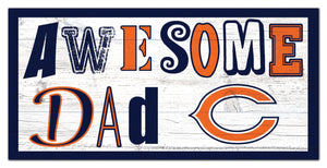 Chicago Bears Awesome Dad Wood Sign - 6"x12"