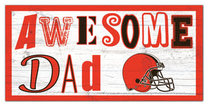 Cleveland Browns Awesome Dad Wood Sign - 6"x12"