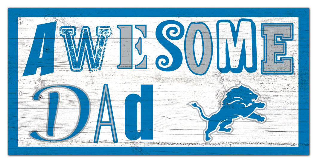 Detroit Lions Awesome Dad Wood Sign - 6