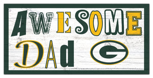 Green Bay Packers Awesome Dad Wood Sign - 6"x12"