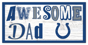 Indianapolis Colts Awesome Dad Wood Sign - 6"x12"
