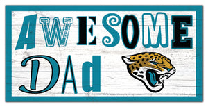 Jacksonville Jaguars Awesome Dad Wood Sign - 6"x12"
