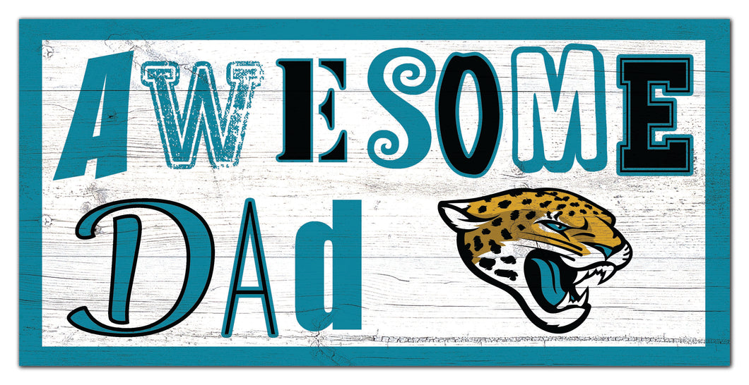 Jacksonville Jaguars Awesome Dad Wood Sign - 6