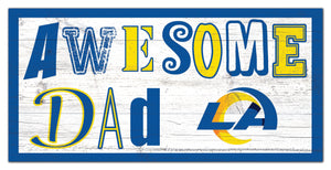 Los Angeles Rams Awesome Dad Wood Sign - 6"x12"