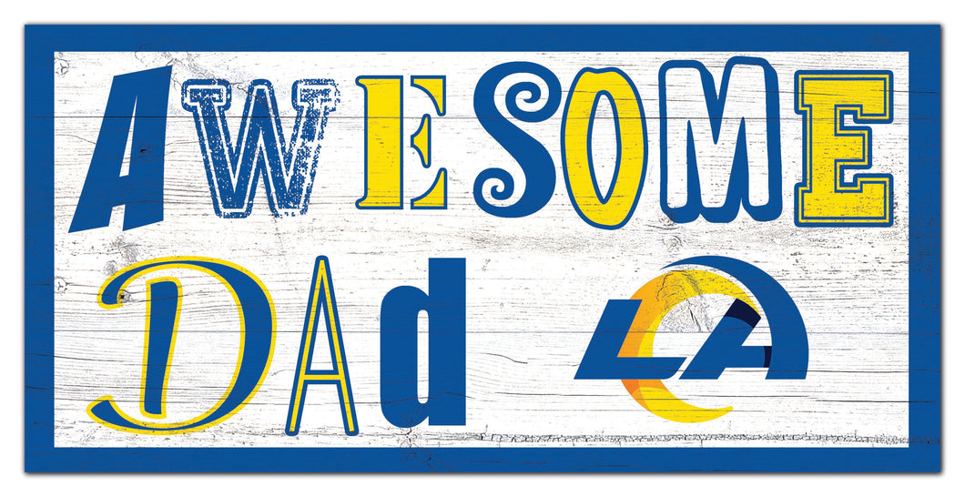 Los Angeles Rams Awesome Dad Wood Sign - 6