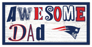 New England Patriots Awesome Dad Wood Sign - 6"x12"