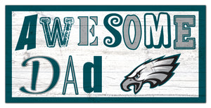 Philadelphia Eagles Awesome Dad Wood Sign - 6"x12"