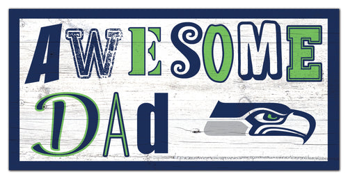 Seattle Seahawks Awesome Dad Wood Sign - 6