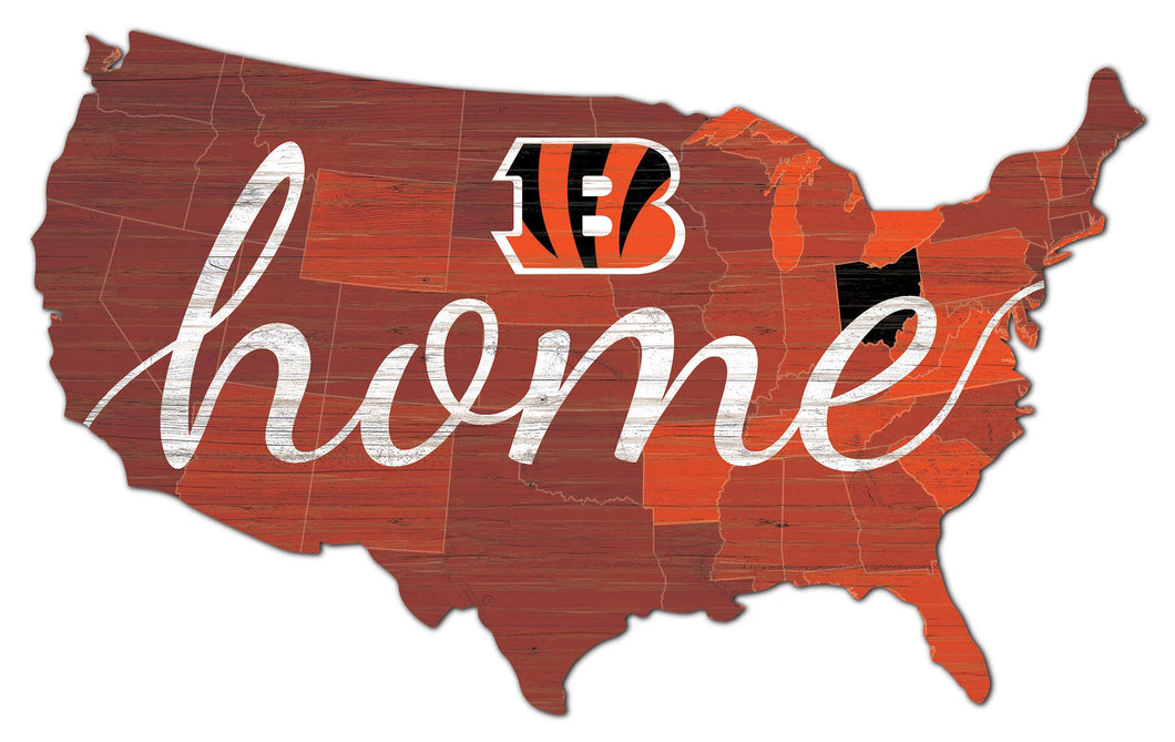 Cincinnati Bengals USA Shape Home Cutout