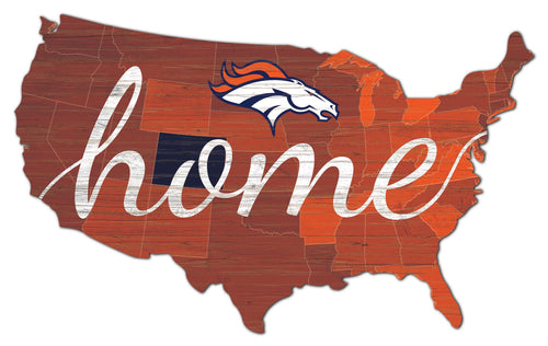 Denver Broncos USA Shape Home Cutout