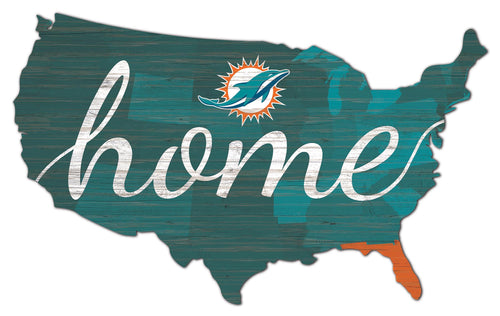 Miami Dolphins USA Shape Home Cutout