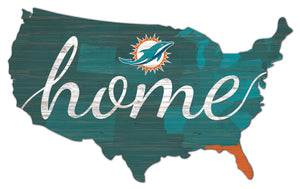 Miami Dolphins USA Shape Home Cutout