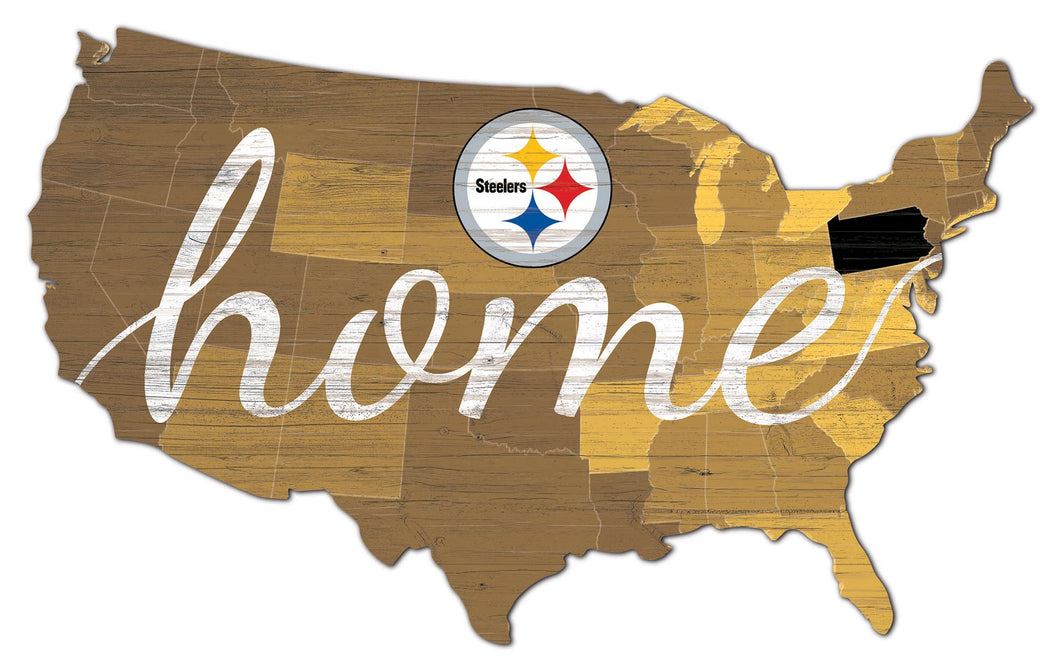 Pittsburgh Steelers USA Shape Home Cutout