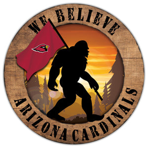 Arizona Cardinals We Believe Bigfoot Wood Sign - 12"