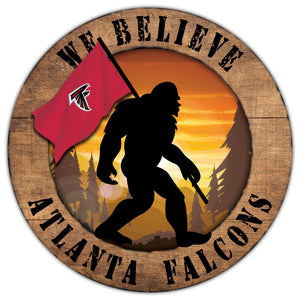 Atlanta Falcons We Believe Bigfoot Wood Sign - 12"