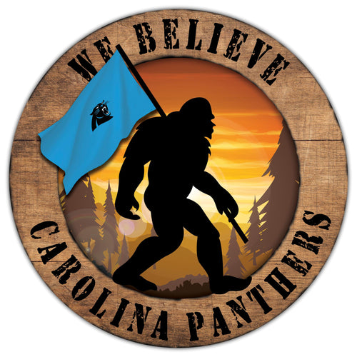Carolina Panthers We Believe Bigfoot Wood Sign - 12