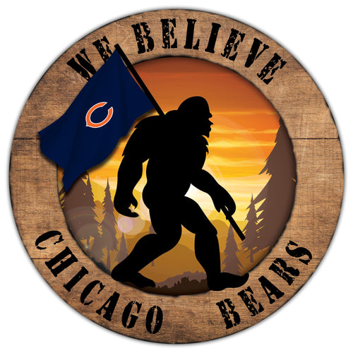 Chicago Bears We Believe Bigfoot Wood Sign - 12