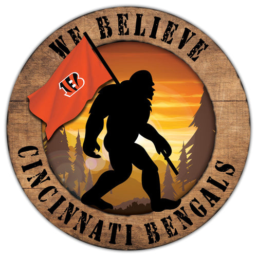 Cincinniti Bengals We Believe Bigfoot Wood Sign - 12