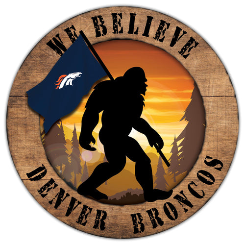 Denver Broncos We Believe Bigfoot Wood Sign - 12