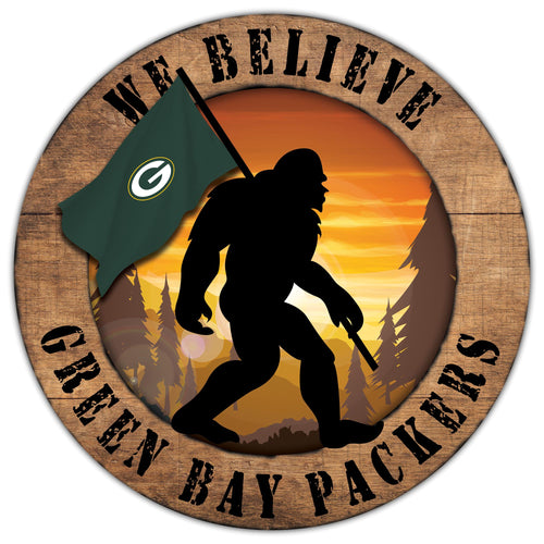 Green Bay Packers We Believe Bigfoot Wood Sign - 12