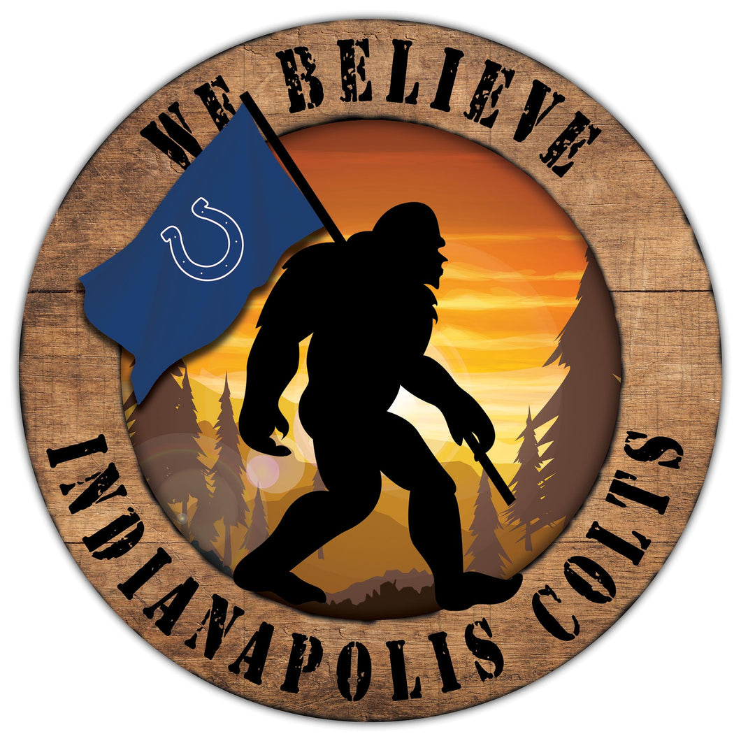 Indinapolis Colts We Believe Bigfoot Wood Sign - 12