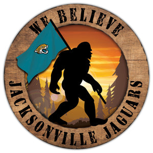 Jacksonville Jaguars We Believe Bigfoot Wood Sign - 12"