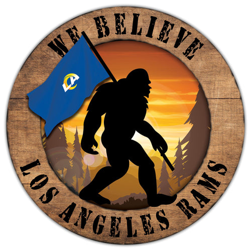 Los Angeles Rams We Believe Bigfoot Wood Sign - 12