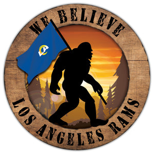 Los Angeles Rams We Believe Bigfoot Wood Sign - 12"