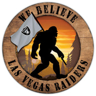Las Vegas Raiders We Believe Bigfoot Wood Sign - 12"