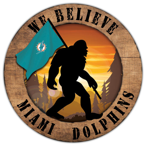 Miami Dolphins We Believe Bigfoot Wood Sign - 12