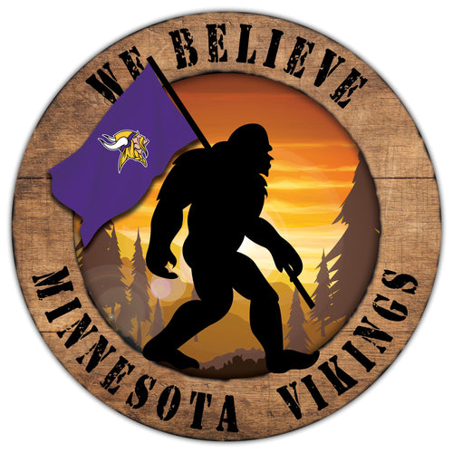 Minnesota Vikings We Believe Bigfoot Wood Sign - 12