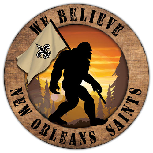 New Orleans Saints We Believe Bigfoot Wood Sign - 12