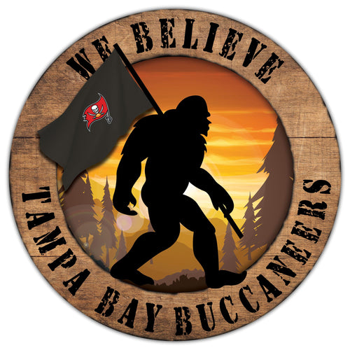 Tampa Bay Buccaneers We Believe Bigfoot Wood Sign - 12