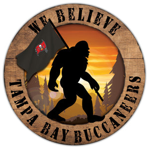 Tampa Bay Buccaneers We Believe Bigfoot Wood Sign - 12"