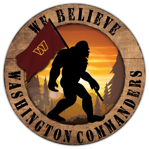 Washington Commanders We Believe Bigfoot Wood Sign - 12