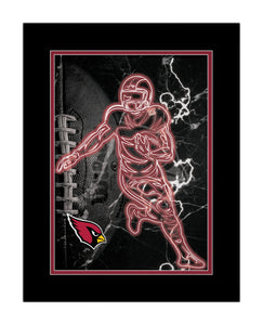 Arizona Cardinals Neon Player Framed - 12"x16"