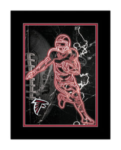 Atlanta Falcons Neon Player Framed - 12"x16"