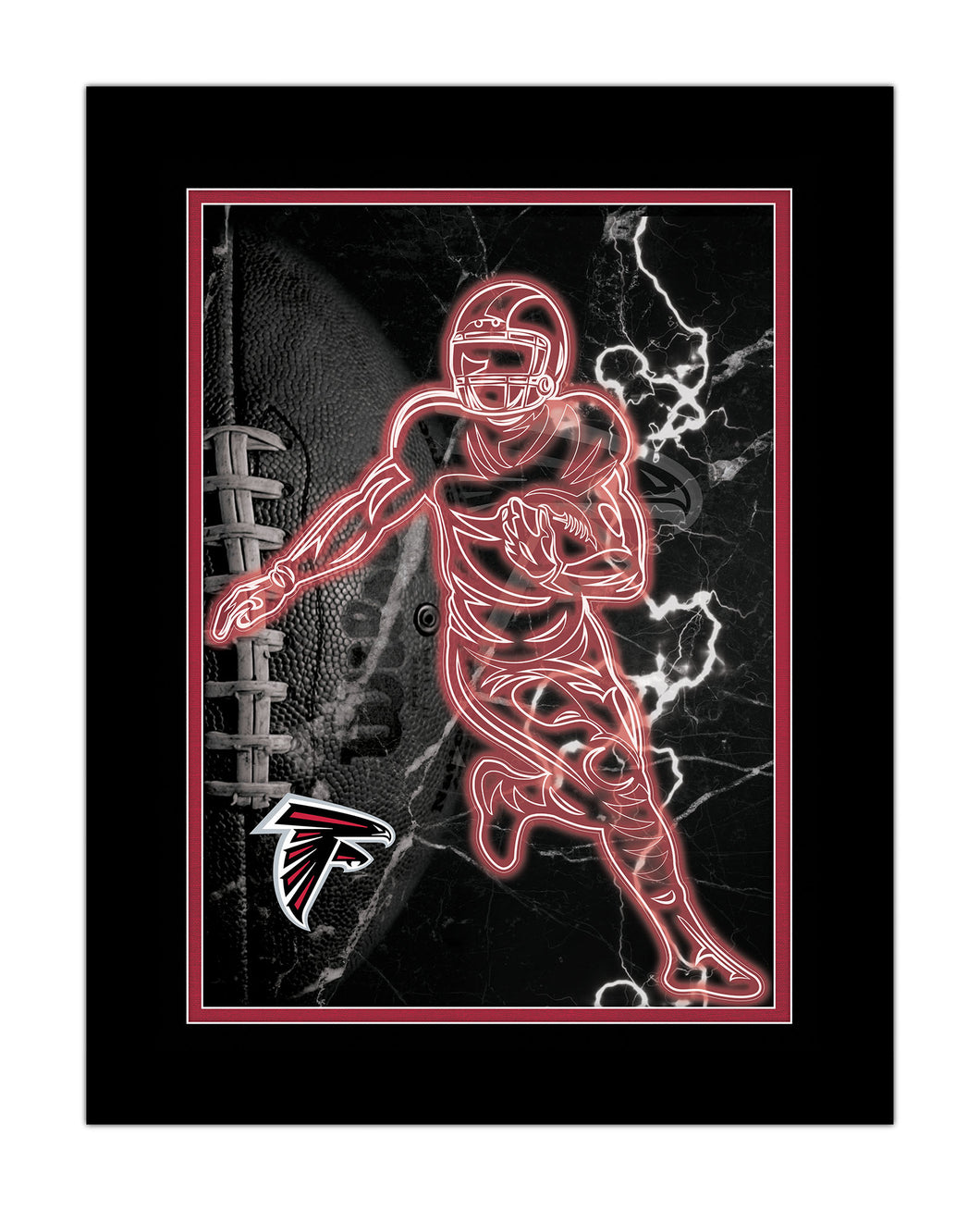 Atlanta Falcons Neon Player Framed - 12