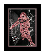 Atlanta Falcons Neon Player Framed - 12"x16"