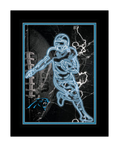 Carolina Panthers Neon Player Framed - 12"x16"