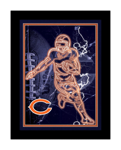 Chicago Bears Neon Player Framed - 12