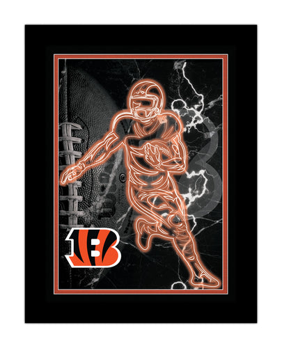 Cincinnati Bengals Neon Player Framed - 12