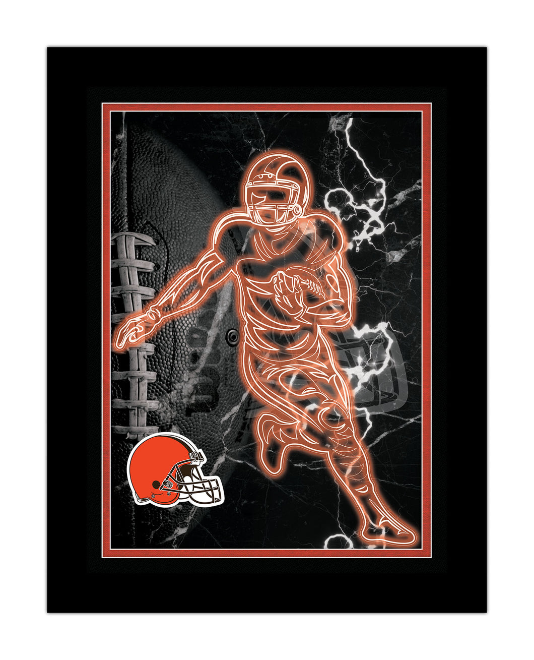 Cleveland Browns Neon Player Framed - 12