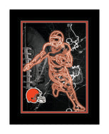 Cleveland Browns Neon Player Framed - 12"x16"