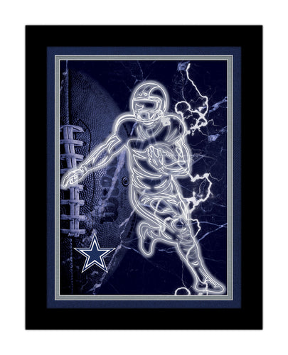 Dallas Cowboys Neon Player Framed - 12