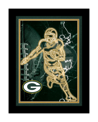 Green Bay Packers Neon Player Framed - 12