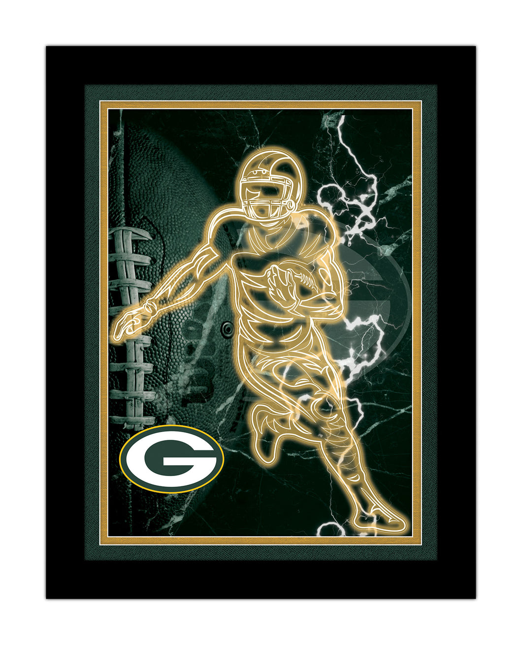 Green Bay Packers Neon Player Framed - 12