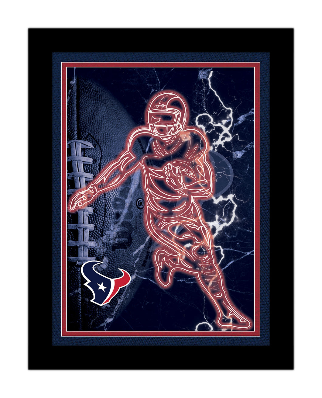 Houston Texans Neon Player Framed - 12